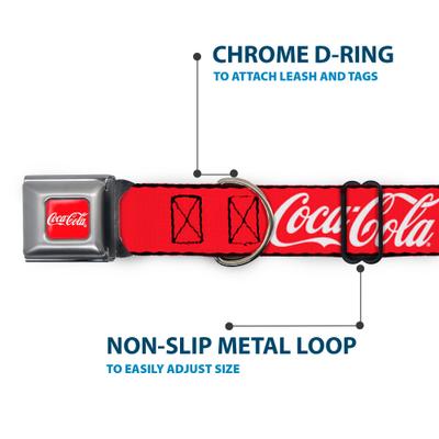 Show full view: Buckle-Down The Coca-Cola Company Coca Cola Script Logo Dog Collar, Medium: 16 to 23-in neck, 1.5-in wide slide 5 of 8