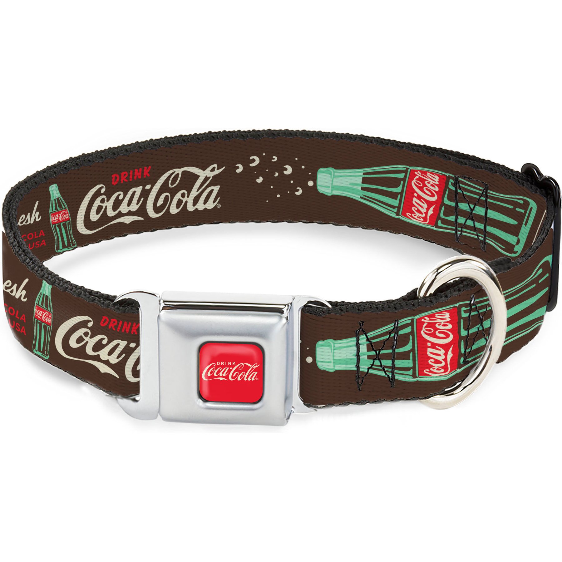 Buckle-Down The Coca-Cola Company Coke Drink Coca Cola Pause & Refresh Dog Collar, Large: 20 to 31-in neck, 1.5-in wide