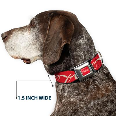 Show full view: Buckle-Down The Coca-Cola Company Drink Coca Cola Typograpy Logo Dog Collar, Large: 15 to 24-in neck, 1-in wide slide 7 of 8