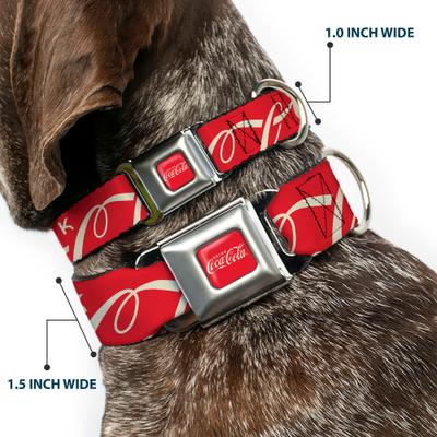Show full view: Buckle-Down The Coca-Cola Company Drink Coca Cola Typograpy Logo Dog Collar, Large: 15 to 24-in neck, 1-in wide slide 2 of 8
