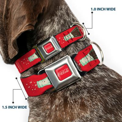 Show full view: Buckle-Down The Coca-Cola Company Vintage Coca Cola Delicious Go Refreshed Dog Collar, Large: 15 to 24-in neck, 1-in wide slide 3 of 9