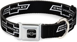 Buckle-Down GM General Motors 1965 Chevrolet Bowtie Dog Collar, Black/White, Medium: 11 to 16.5-in neck, 1-in wide