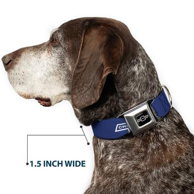 Show full view: Buckle-Down GM General Motors 1965 Chevrolet Bowtie Dog Collar, Blue/White, Large: 15 to 24-in neck, 1-in wide slide 7 of 8