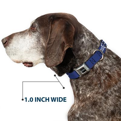 Show full view: Buckle-Down GM General Motors 1965 Chevrolet Bowtie Dog Collar, Blue/White, Large: 15 to 24-in neck, 1-in wide slide 6 of 8