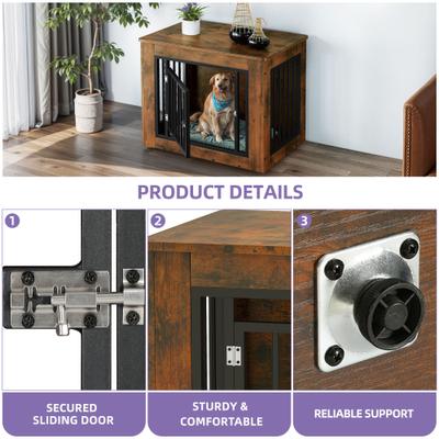 Show full view: Wooflex Indoor Kennel Dog Crate with Waterproof Top & Safety Corners, Large: 30.1 x 21.1 x 25-in, Brown slide 3 of 8