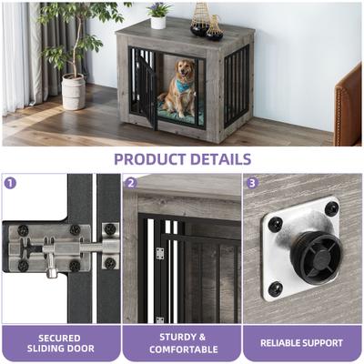 Show full view: Wooflex Indoor Kennel Dog Crate with Waterproof Top & Safety Corners, Large: 30.1 x 21.1 x 25-in, Grey slide 3 of 7