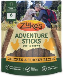 Zuke's Adventure Sticks Chicken & Turkey Dog Soft & Chewy Treats, 6-oz pouch