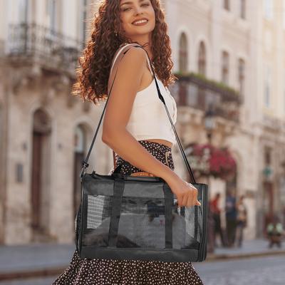 Show full view: GOOPAWS Soft-Sided Airline Approved Bag Cat Carrier, 17-in, Black slide 8 of 8