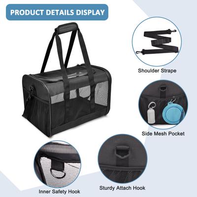 Show full view: GOOPAWS Soft-Sided Airline Approved Bag Cat Carrier, 17-in, Black slide 4 of 8