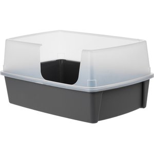 IRIS OpenTop Side Entry Cat Litter Box, Gray, XX-Large