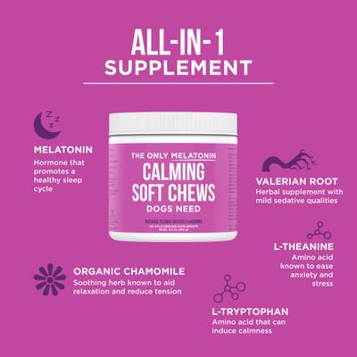 Show full view: Natural Rapport Melatonin Calming Soft Chews Supplement for Dogs, 120 count slide 6 of 8
