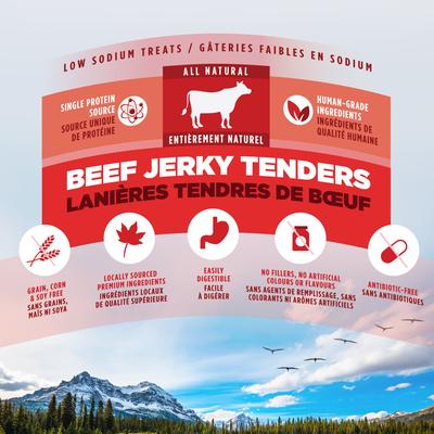 Show full view: Zeal Canada Gently Air-Dried All-Natural Beef Grain-Free Jerky Tenders Dog Treats, 10-oz bag slide 4 of 6