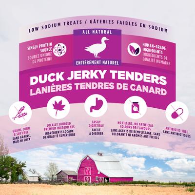Show full view: Zeal Canada Gently Air-Dried All-Natural Duck Grain-Free Jerky Tenders Dog Treats, 20-oz bag slide 4 of 6