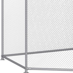 Wooflex Outdoor Kennel Weather-Resistant Roof Cover Square Dog Crate Fence with Dual-Section Doors, Silver, 13 x 11-ft slide 2 of 7