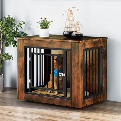 Show full view: Wooflex Indoor Kennel Dog Crate with Waterproof Top & Safety Corners, Large: 30.1 x 21.1 x 25-in, Brown slide 6 of 8