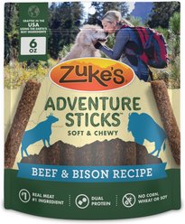 Zuke's Adventure Sticks Beef & Bison Dog Soft & Chewy Treats, 6-oz pouch