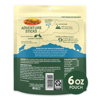 Show full view: Zuke's Adventure Sticks Beef & Bison Dog Soft & Chewy Treats, 6-oz pouch slide 3 of 10