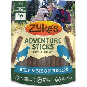 Zuke's Adventure Sticks Beef & Bison Dog Soft & Chewy Treats, 16-oz pouch