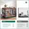 Show in main carousel: Yitahome Corner Wooden Kennel with Bowls & 3 Doors Hard-Sided Dog Crate Furniture, Large: 38.8 x 25.2 x 27.2-in, Brown slide 6 of 7
