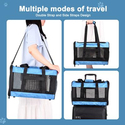 Show full view: GOOPAWS Soft-Sided Airline Approved Bag Cat Carrier, 17-in, Turquoise slide 6 of 7