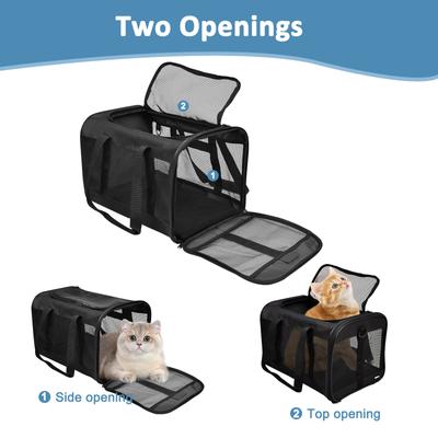 Show full view: GOOPAWS Soft-Sided Airline Approved Bag Cat Carrier, 17-in, Black slide 3 of 8