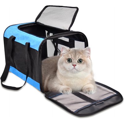 GOOPAWS GOOPAWS Soft-Sided Airline Approved Bag Cat Carrier, 17-in, Turquoise