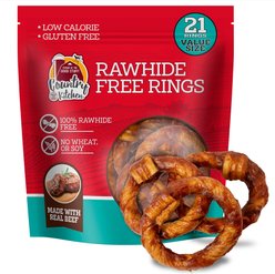 Country Kitchen Rawhide-Free Beef Rings Dog Chew Treats, 15.9-oz bag, 21 count