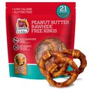 Country Kitchen Rawhide-Free Peanut Butter Rings Dog Chew Treats, 15.9-oz bag, 21 count