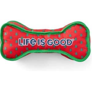 LIFE IS GOOD Christmas Trees Jumbo Oxford Bone Dog Toy