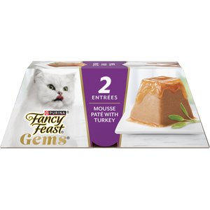 Fancy Feast Gems Adult Grain-Free Turkey Pate Wet Cat Food, 4-oz tray, 8 count