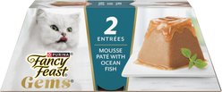 Fancy Feast Gems Adult Grain-Free Ocean Fish Pate Wet Cat Food, 4-oz tray, 8 count