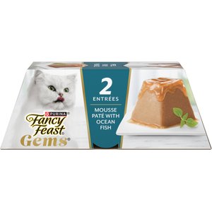 Fancy Feast Gems Adult Grain-Free Ocean Fish Pate Wet Cat Food, 4-oz tray, 8 count
