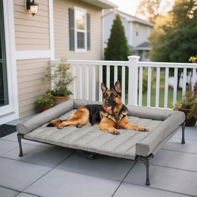 Show full view: Veehoo Elevated Dog Bed with Bolster Mat, Sky Grey, X-Large A slide 6 of 10