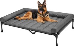 Veehoo Elevated Dog Bed with Bolster Mat, Black Sliver, X-Large A