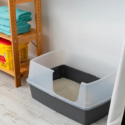 Show full view: IRIS OpenTop Side Entry Cat Litter Box, Gray, XX-Large slide 8 of 8