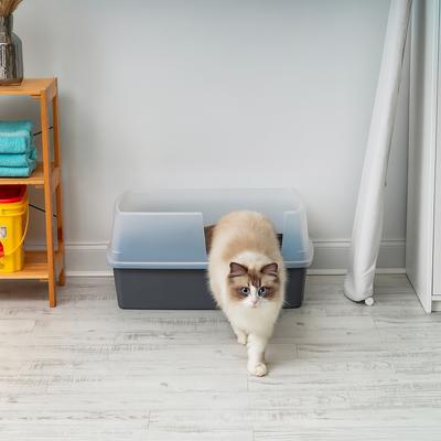 Show full view: IRIS OpenTop Side Entry Cat Litter Box, Gray, XX-Large slide 6 of 8