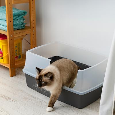 Show full view: IRIS OpenTop Side Entry Cat Litter Box, Gray, XX-Large slide 5 of 8