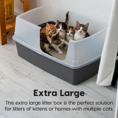 Show full view: IRIS OpenTop Side Entry Cat Litter Box, Gray, XX-Large slide 4 of 8