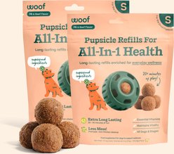 Woof Pupsicle Pops Refills All-in-1 Health Beef Grain-Free Lickable Dog Treats, Small, 2 count