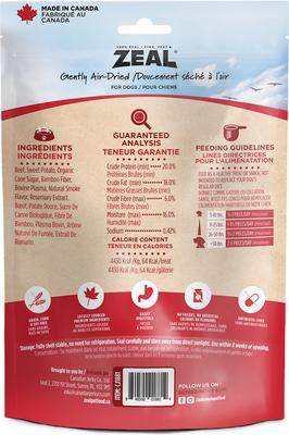 Show full view: Zeal Canada Gently Air-Dried All-Natural Beef Grain-Free Jerky Tenders Dog Treats, 20-oz bag slide 3 of 6