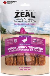 Zeal Canada Gently Air-Dried All-Natural Duck Grain-Free Jerky Tenders Dog Treats, 20-oz bag