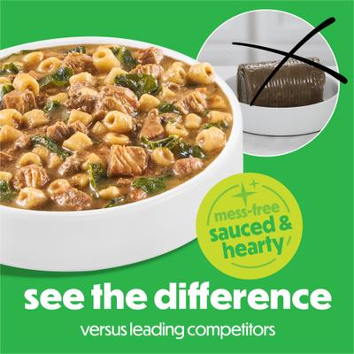 Show full view: Purina Beneful Freshly Prepared Stews Variety Pack High Protein Chicken, Turkey, Pasta, Vegetables & Rice Chunks in Gravy Wet Dog Food, 9.5-oz carton, 6 count slide 8 of 10