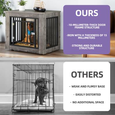 Show full view: Wooflex Indoor Kennel Dog Crate with Waterproof Top & Safety Corners, Large: 30.1 x 21.1 x 25-in, Grey slide 4 of 7