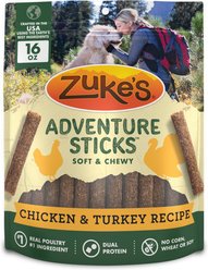 Zuke's Adventure Sticks Chicken & Turkey Dog Soft & Chewy Treats, 16-oz pouch