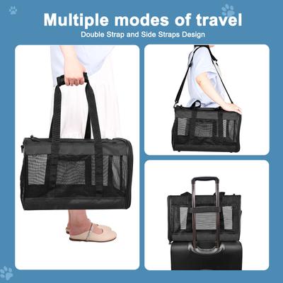 Show full view: GOOPAWS Soft-Sided Airline Approved Bag Cat Carrier, 17-in, Black slide 7 of 8