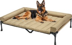 Veehoo Elevated Dog Bed with Bolster Mat, Beige Coffee, X-Large A