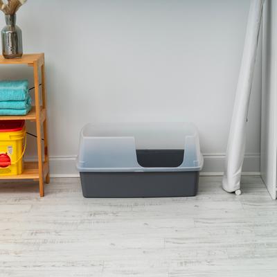 Show full view: IRIS OpenTop Side Entry Cat Litter Box, Gray, XX-Large slide 7 of 8