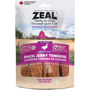 Zeal Canada Gently Air-Dried All-Natural Duck Grain-Free Jerky Tenders Dog Treats, 10-oz bag