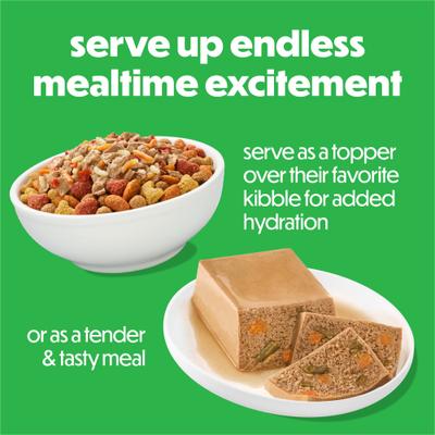 Show full view: Purina Beneful Freshly Prepared High Protein Classics Turkey Dinner with Sweet Potatoes & Green Beans Chunks in Gravy Wet Dog Food, 9.5-oz carton, 6 count slide 9 of 10