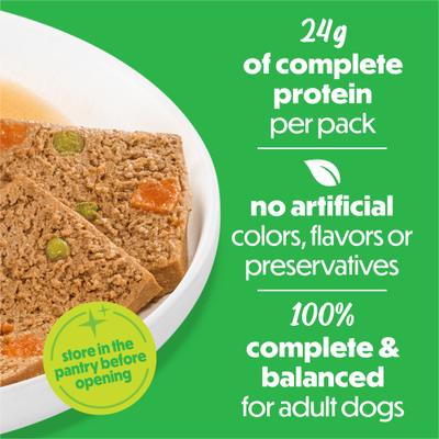 Show full view: Purina Beneful Freshly Prepared High Protein Classics Chicken Dinner with Carrots & Peas Chunks in Gravy Wet Dog Food, 9.5-oz carton, 6 count slide 5 of 10